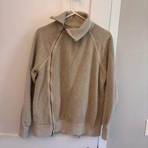 Free People Moto Style Jacket Sweater with asymmetrical zipper